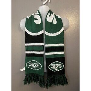 New York Jets Scarf Mens One Size Green Black NFL Football Knit Winter FOCO